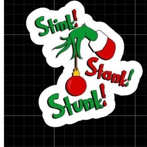 Christmas grinch waterproof vinyl sticker 3 inch
